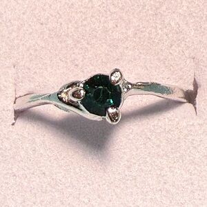 Rhinestone silver plated ring